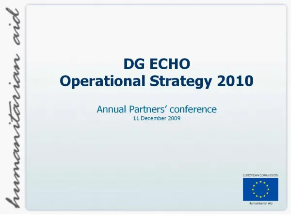 dg echo operational strategy 2010