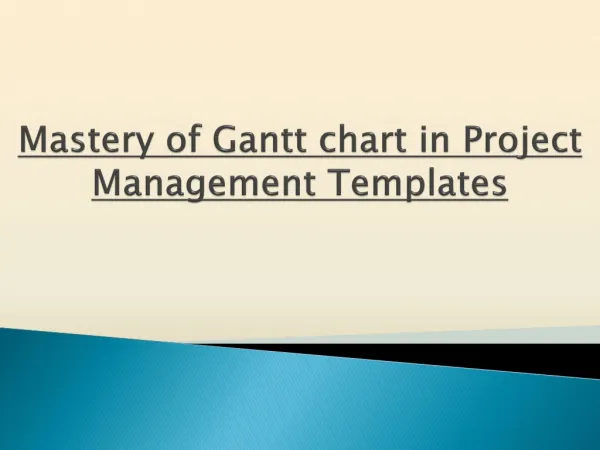 Mastery of Gantt chart in Project Management Template
