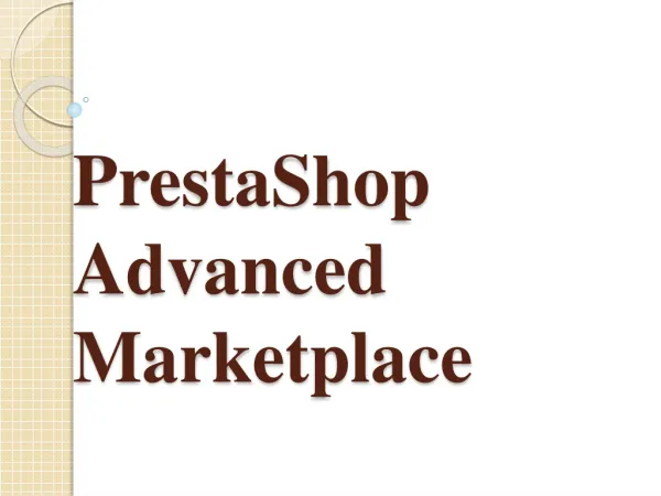 PrestaShop Advanced Marketplace