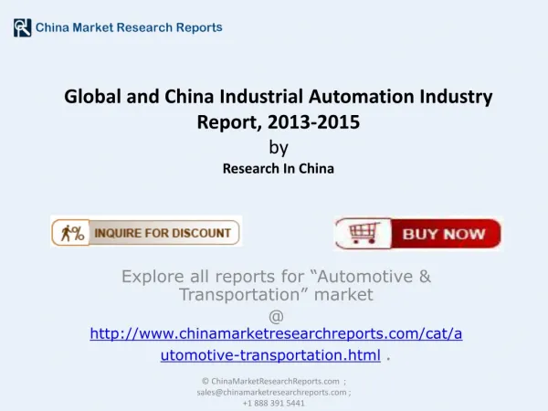 Global and China Industrial Automation Market 2015