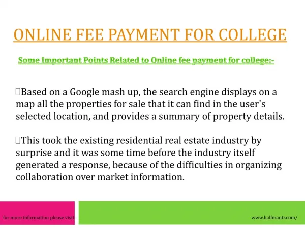 Online fee payment for college