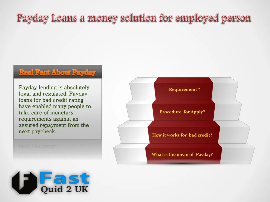 payday loans a money solution for employed person