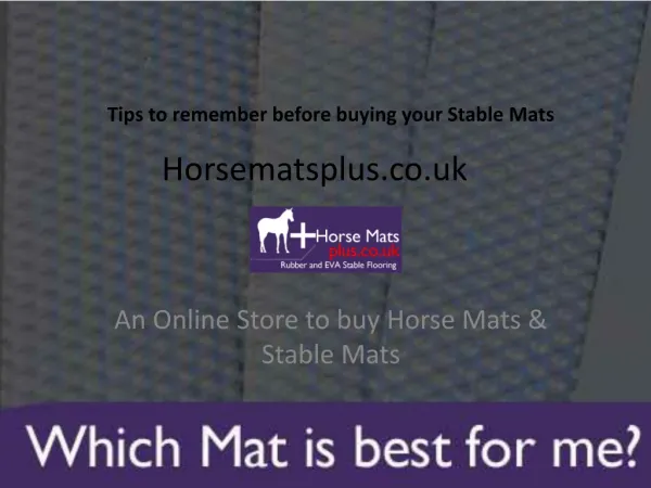 Tips for Buying Stable Mats