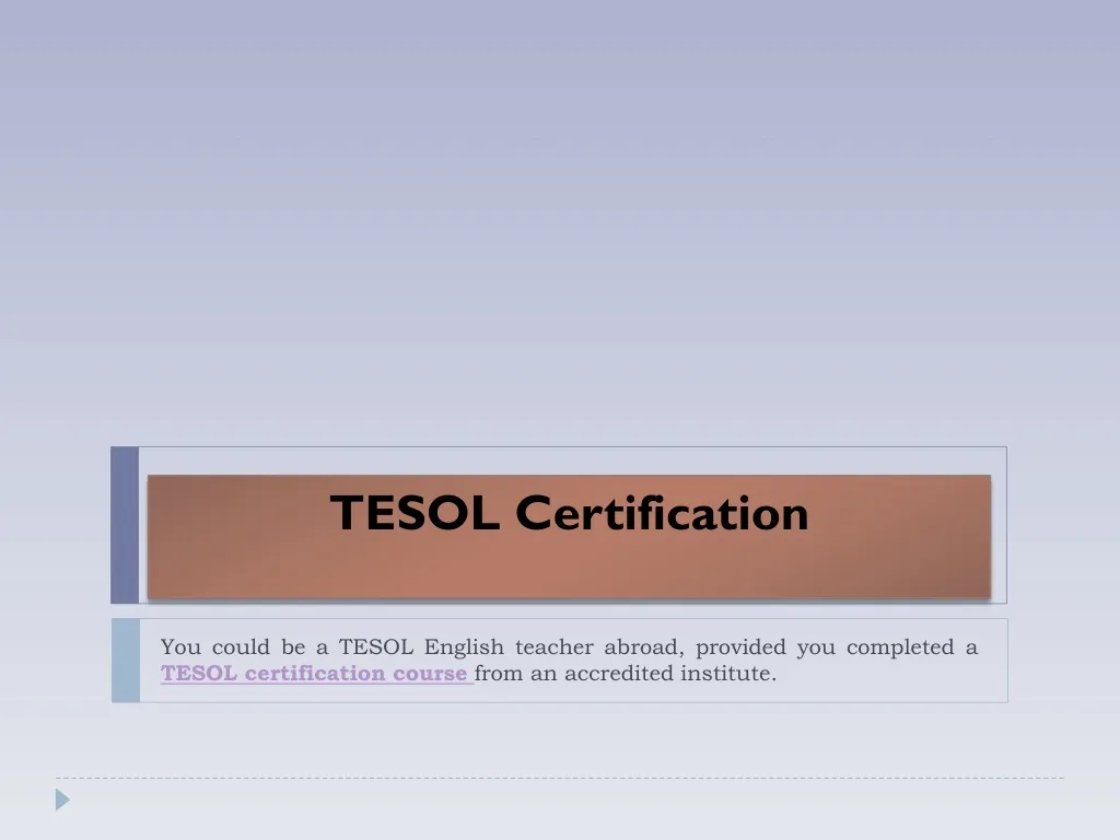 tesol certification