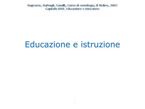 Educazione e istruzione
