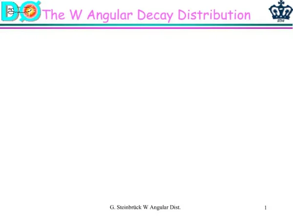The W Angular Decay Distribution