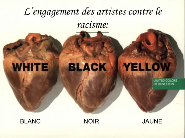 L engagement des artistes contre le racisme: