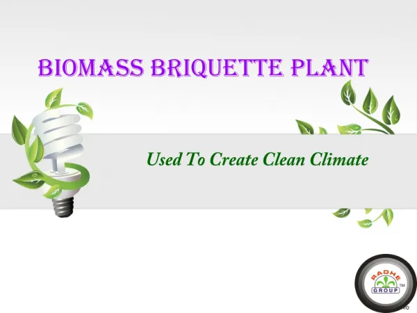 Biomass Briquette Plant Used To Create Clean Climate