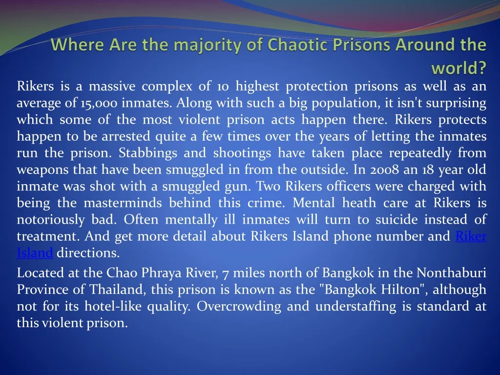 where are the majority of chaotic prisons around the world