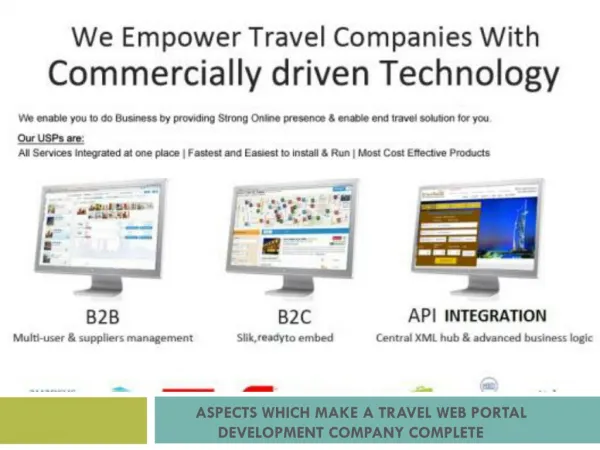 Aspects Which Make a Travel Web Portal Development Company C