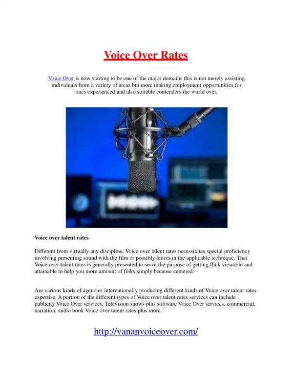 Voice Over Rates