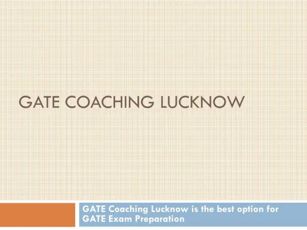 gate coaching lucknow