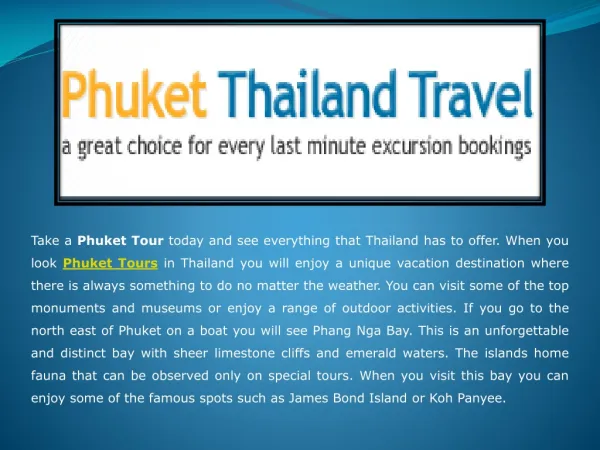 Book Your Phuket Tour Based upon Your Likings