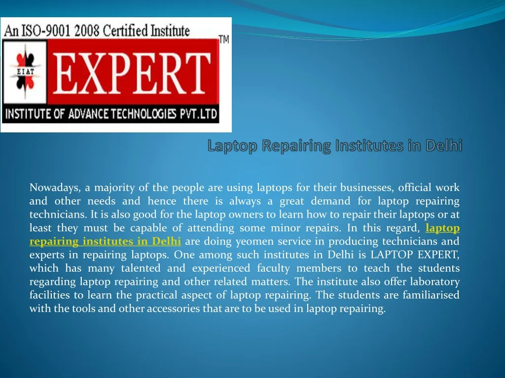 laptop repairing institutes in delhi