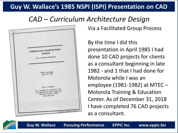 Guy W. Wallace Pursuing Performance EPPIC Inc. eppic