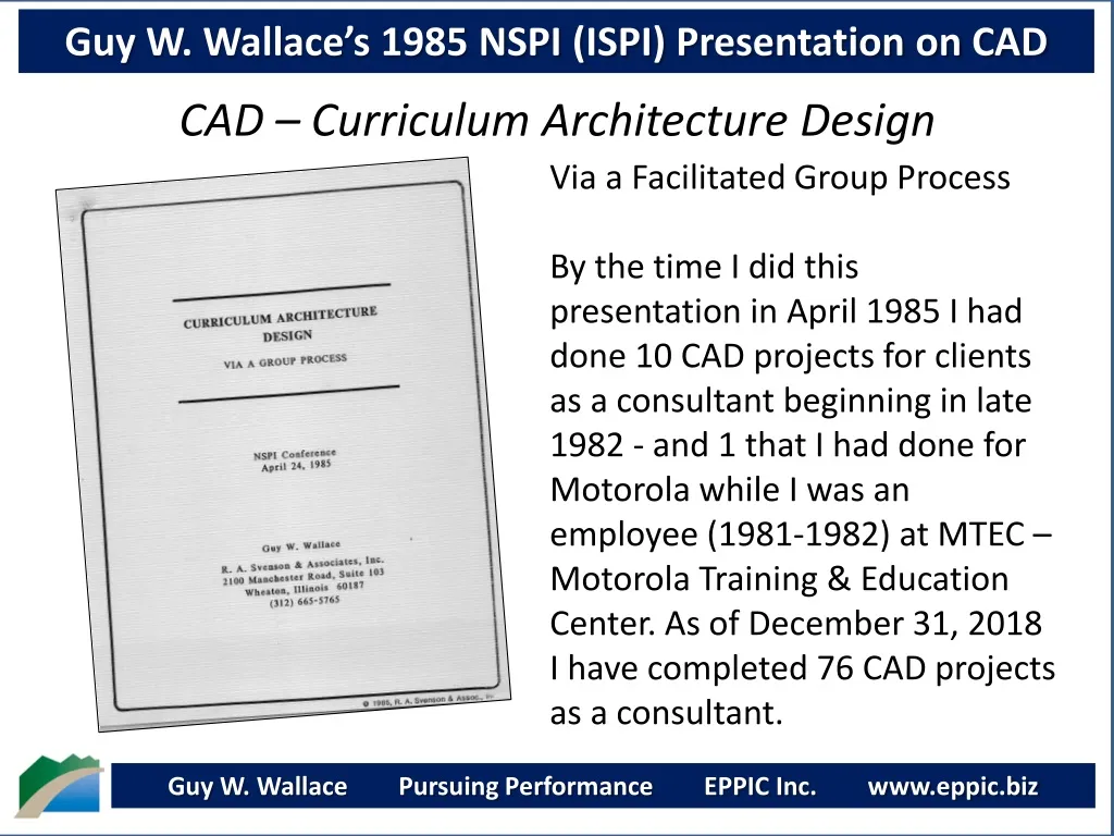 guy w wallace s 1985 nspi ispi presentation on cad
