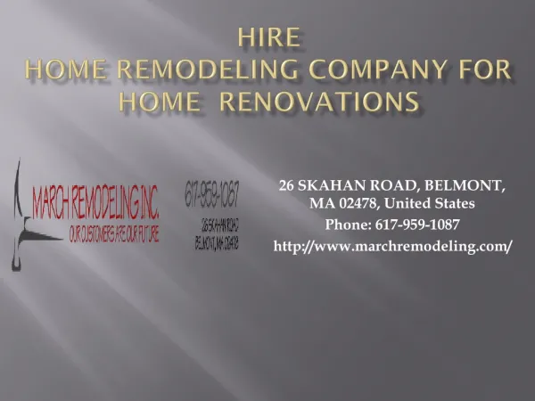 Home Remodeling Company in Boston