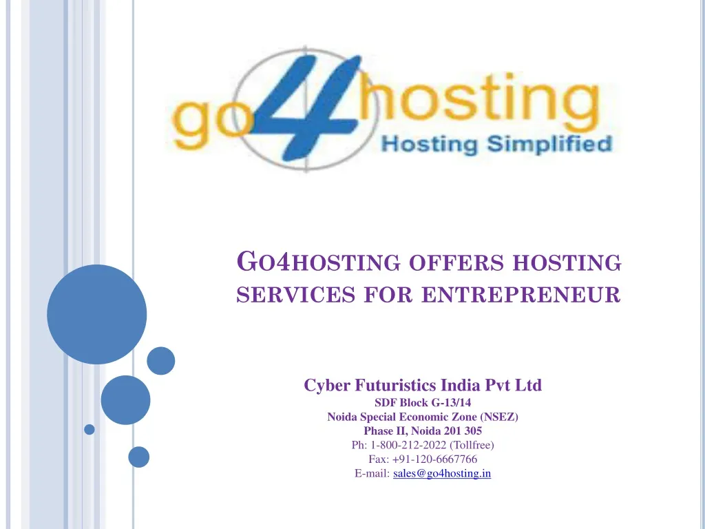go4hosting offers hosting services for entrepreneur