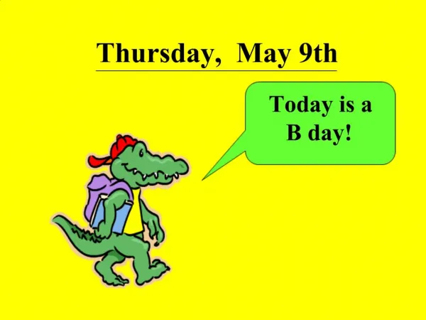 Thursday, May 9th