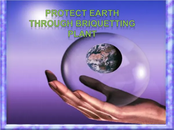 Protect Mother Earth Through Briquetting Plant