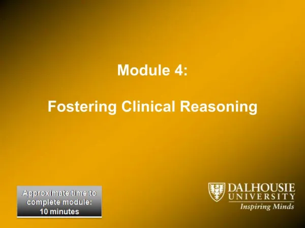 Module 4: Fostering Clinical Reasoning