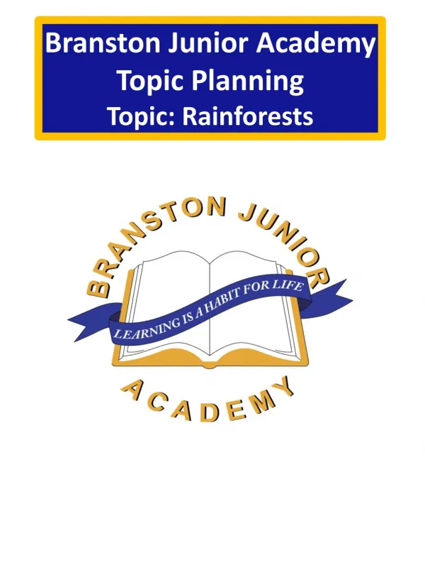 Branston Junior Academy Topic Planning Topic : Rainforests