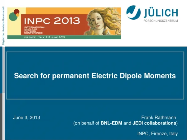 Search for permanent Electric Dipole Moments