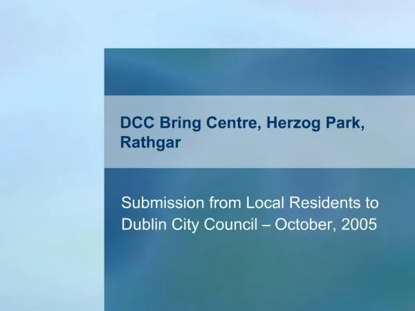 DCC Bring Centre, Herzog Park, Rathgar
