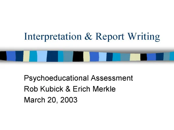 interpretation report writing