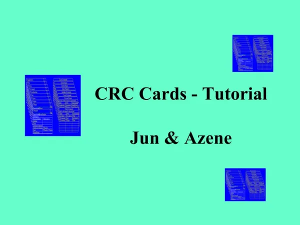 CRC Cards - Tutorial Jun Azene