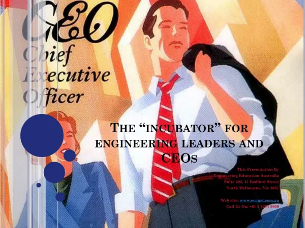 The Iincubator For Engineering Leaders And CEO