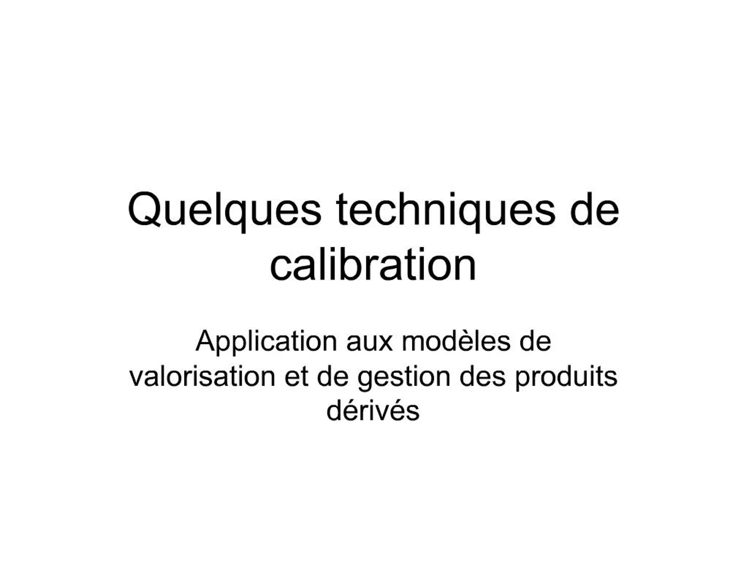 PPT - Quelques techniques de calibration PowerPoint Presentation, free ...