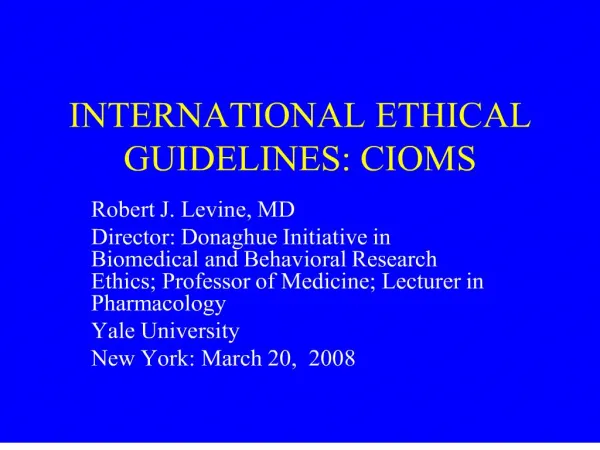 international ethical guidelines: cioms