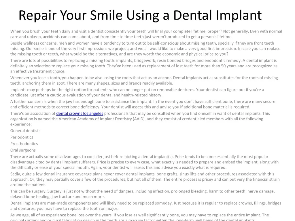 repair your smile using a dental implant