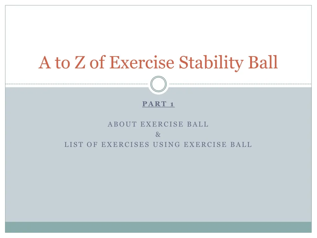 a to z of exercise stability ball