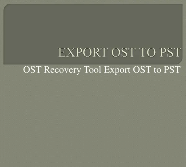 Export OST to PST