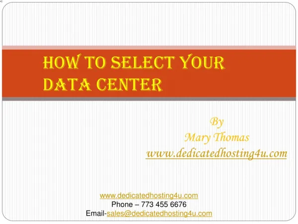 How to select your data center