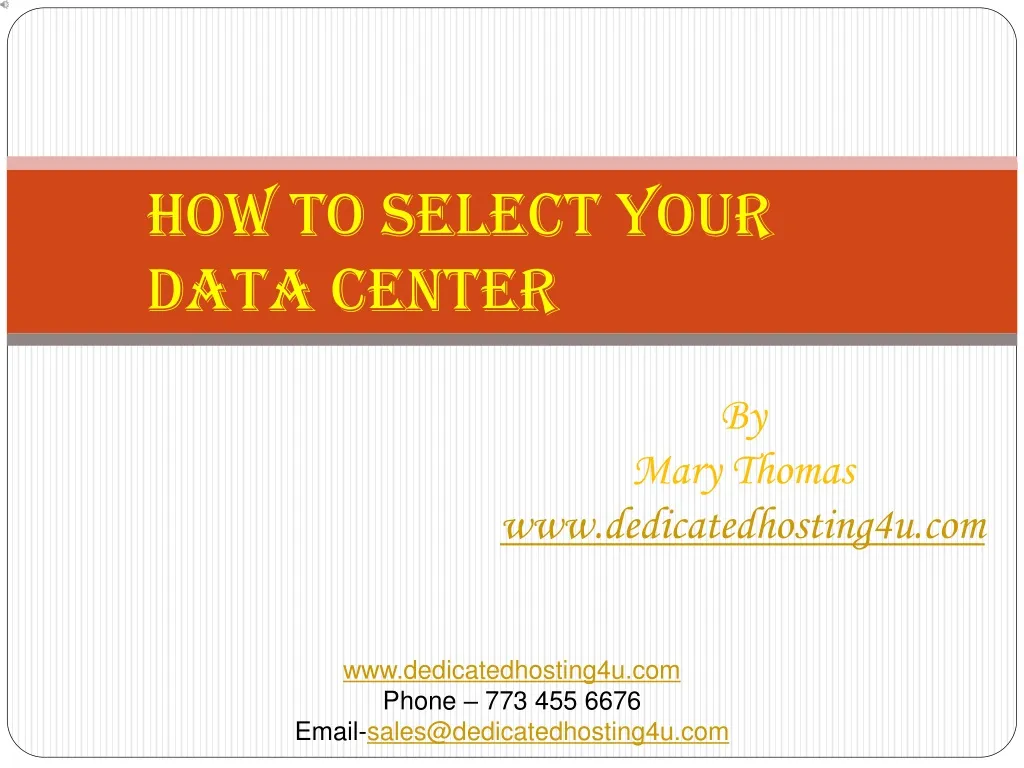 how to select your data center