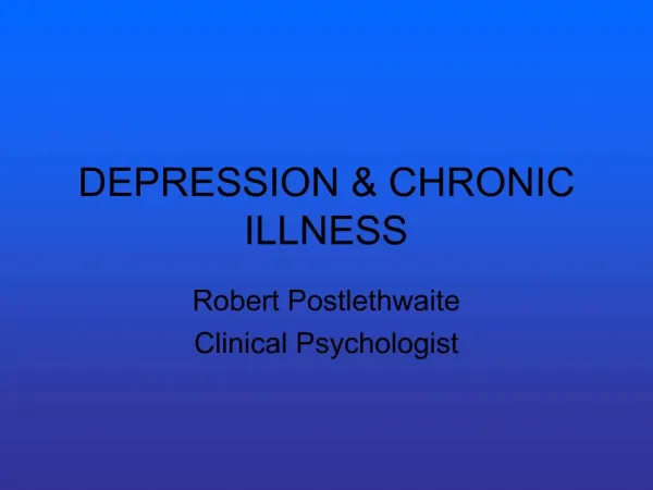 DEPRESSION CHRONIC ILLNESS