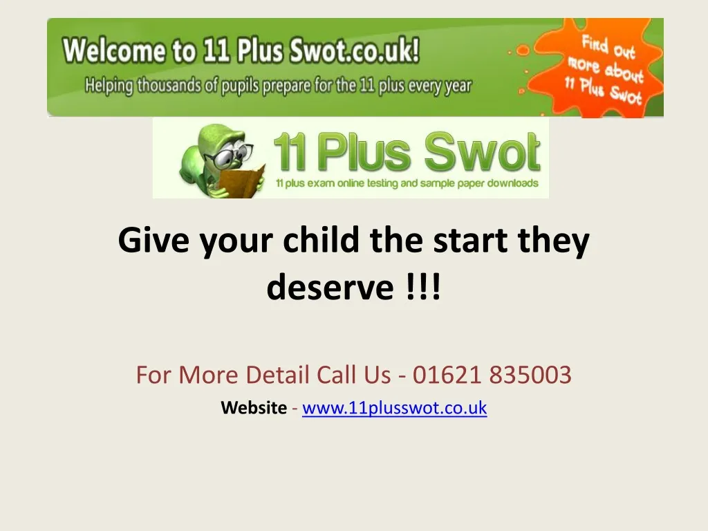 give your child the start they deserve