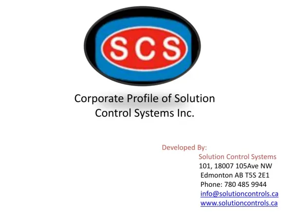 Corporate Profile of Solution Control Systems Inc.