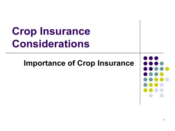 crop insurance considerations