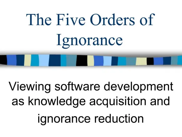 The Five Orders of Ignorance