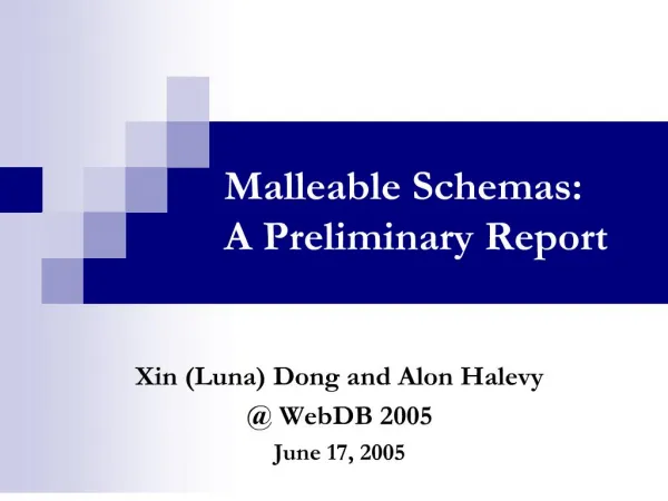 malleable schemas: a preliminary report
