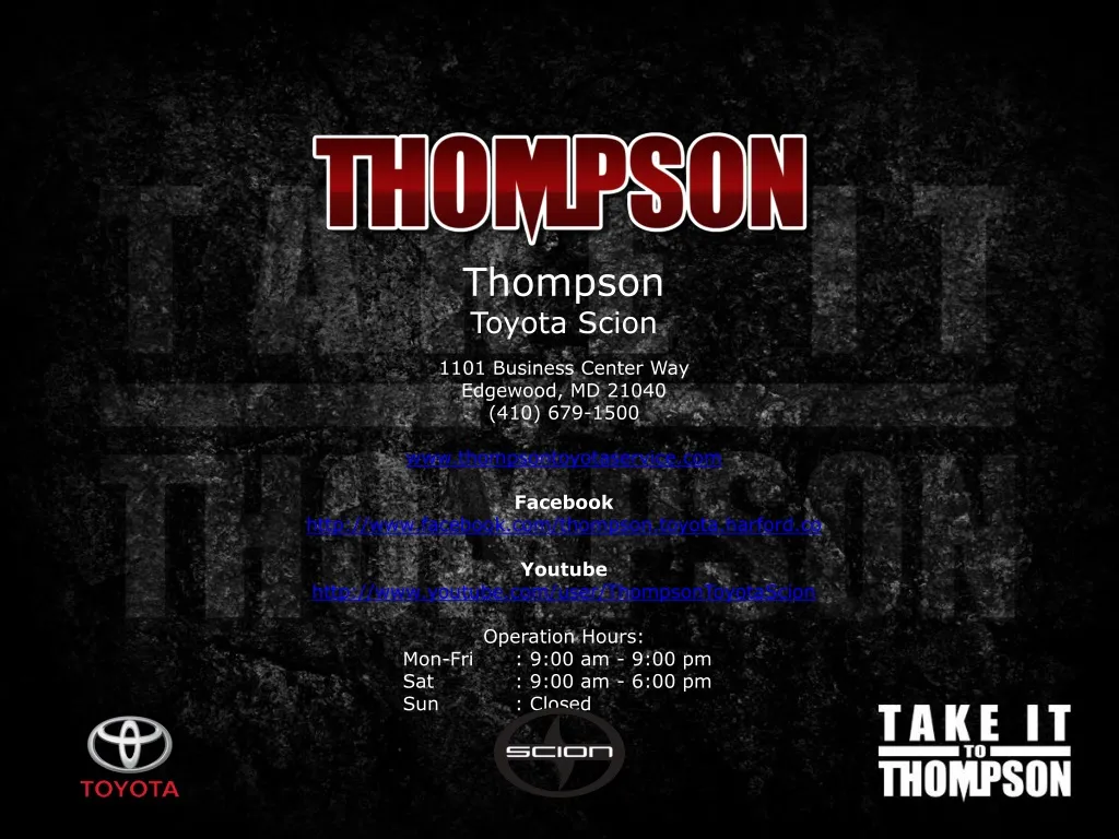 thompson toyota scion 1101 business center