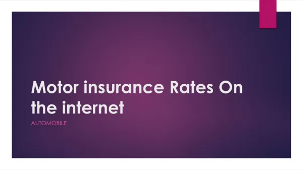 Motor insurance Rates On the internet