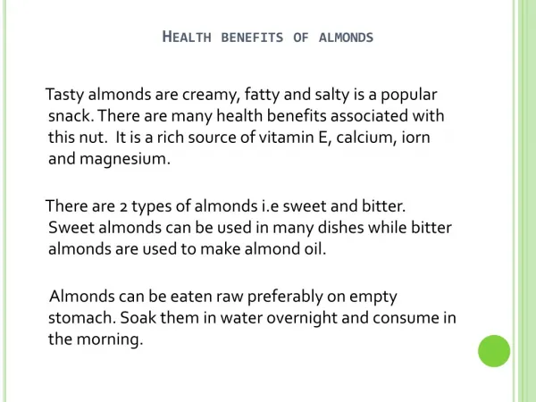 Benefits Of Consuming Almonds Every Day