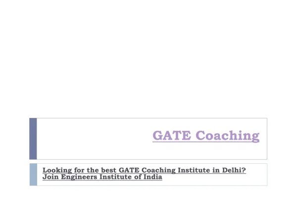 GATE Coaching