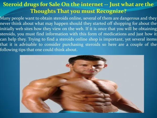 Steroid drugs for Sale On the internet -- Just what are the