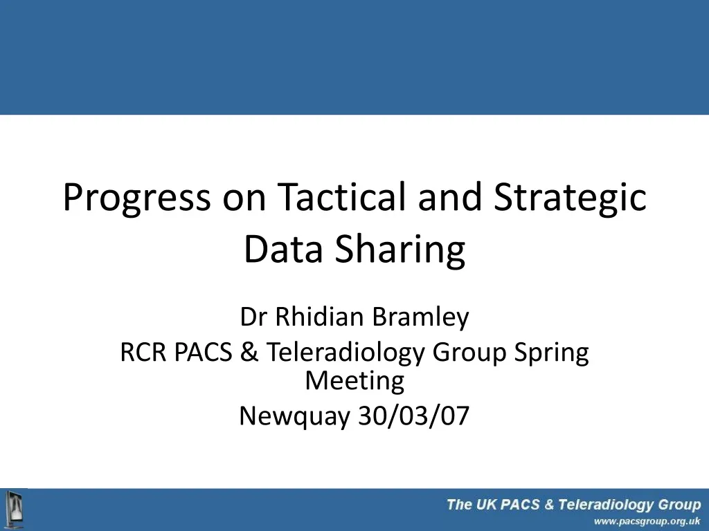 progress on tactical and strategic data sharing